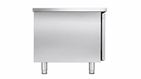 Plan de travail réfrigéré commercial en acier inoxydable de 1500 mm avec double porte vitrée, congélateur 380 L, refroidissement par air