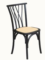 Chaises de salle à manger empilables en bois, style dossier, style campagne française, chaises pour mariage en plein air, ensembles de salle à manger pour bars et cafés