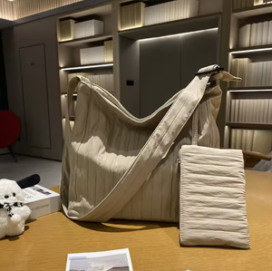 Bolso de lona de gran capacidad en contraste, bolso de mujer, bolso de viaje, bolso de hombro sencillo y moderno, bolso de compras - Product Image 1