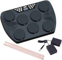 Kit de batterie électronique portable 7-en-1 avec haut-parleurs stéréo doubles intégrés, adapté à tous