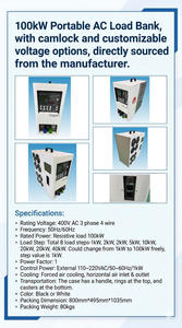 100kW Hoogvermogen AC Draagbare Lastweerstandkast met Camlock Testbare Lastbank - Product Image 6