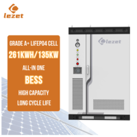 Système de stockage d'énergie domestique de haute qualité Lezet E261S135 832V 261kWh à montage en rack, batterie LiFePO4 ESS à refroidissement liquide, résidentiel