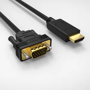 Кабель-адаптер HDMI-VGA позолоченный адаптер HDMI-VGA штекер-штекер 6 футов для настольного компьютера, ноутбука, монитора, проектора