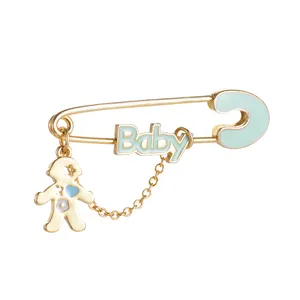 Baby Pins Brooch with Loops Metallic Safety Pin Jewelry Hijab Clothes  Ornament 100pcs/lot Supplier
