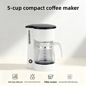 Cafetera Pequeña de Goteo para 5 Tazas, Jarra de Plástico con Apagado Automático, Diseño Retro Compacto para Uso Doméstico - Product Image 4