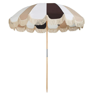 Parasol de jardin en toile UPF 50, style bohème, avec structure en acier, 2,1 m, parasol de plage en coton pliable, <span class=keywords><strong>mobilier</strong></span> d'extérieur - Product Image 5