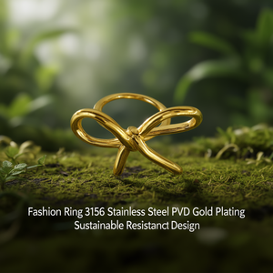 แหวนแฟชั่น สแตนเลสสตีล 316L ชุบทอง PVD ดีไซน์ทนทานและเป็นมิตรต่อสิ่งแวดล้อม - Product Image 3