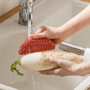 Brosse de nettoyage en silicone pour cuisine, couleur pin et citron vert, pour récurer la cuisinière et les casseroles - Product Image 1