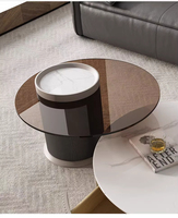 Table basse minimaliste moderne en ardoise meuble TV combinaison italienne de luxe ensemble de tables basses rondes pour salon