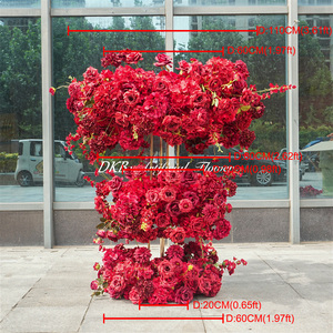 Arreglo de Rosas Artificiales Color Borgoña para Decoración de Eventos Románticos, Centros de Mesa para Bodas o Decoración para Despedidas de Soltera - Product Image 3