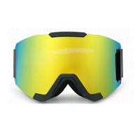Lunettes de ski anti-buée avec protection nasale Anti-UV OEM personnalisé Lunettes de neige pour myopie Lentilles photochromiques Matériel PC Sangle réglable