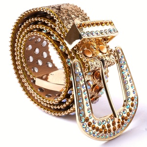 Usine personnalisée <span class=keywords><strong>doré</strong></span> paillettes strass PU cuir Punk Western <span class=keywords><strong>ceinture</strong></span> pour jean pantalon Boho Cowboy Cowgirl - Product Image 5