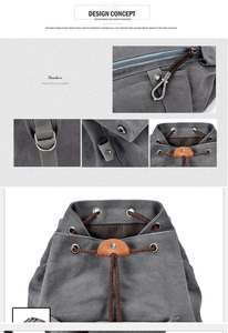<span class=keywords><strong>Zaino</strong></span> Personalizzato all'Ingrosso, Borsa con Coulisse per Uomo, <span class=keywords><strong>Zaino</strong></span> Hipster in Tela e <span class=keywords><strong>Pelle</strong></span> per Scuola e Uso Quotidiano - Product Image 6