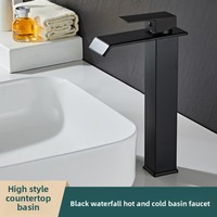 Robinet de lavabo thermostatique moderne et contemporain en laiton, monotrou, eau froide, pour salle de bain domestique
