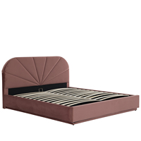 Lit élévateur à gaz rembourré en tissu lin velours Willsoon avec lumière led tête de lit king double size cadre de lit meubles de chambre