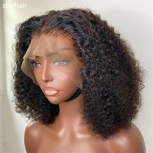 Perruques Courtes Bob Pixie Ondulées Prêtes à Porter, <span class=keywords><strong>Cheveux</strong></span> Humains, Lace Front, Sans Colle, pour Femmes Noires, <span class=keywords><strong>Cheveux</strong></span> Vietnamiens Bruts - Product Image 2