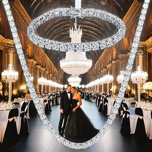 Sliver 18K White Gold Plated Moissanite Tennis Necklace/<b>Bracelet</b>/Earrings <b>Sets</b> Pack of 3 Luxury Women's Jewelry - Product Image 2