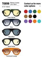 Gafas de Sol Unisex con Montura Gruesa y Protección UV400, Estilo Vintage, Polarizadas, de Acetato, Protección UV Total, Venta al Por Mayor
