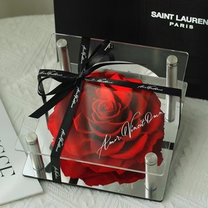 Exclusivo Soporte Acrílico con Rosa Natural Preservada en Caja de Regalo, Regalo para el Día de San Valentín, Adorno de Flores Secas, Detalle Premium - Product Image 3
