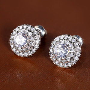 Eleganti orecchini a lobo scintillanti da donna, stile pavé, gioielli alla moda per feste - Product Image 3