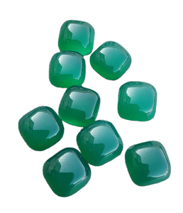 พลอยออนิกซ์สีเขียวธรรมชาติทรงหมอนแบบหลังแบนสำหรับทำเครื่องประดับแหวนสำหรับผู้ชายผู้หญิง สร้อยข้อมือประจำเดือนพฤษภาคม - Product Image 3