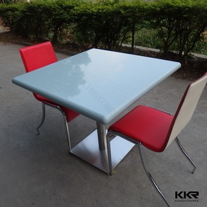 Blanco de imitación de piedra <span class=keywords><strong>restaurante</strong></span> superficie sólida mesa de centro de mármol - Product Image 6