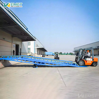 Rampe de chargement mobile pliable CE approuvée 8/10/12T pour camions, niveleur de quai télescopique haute résistance pour levage