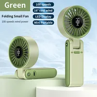 Ventilateur Électrique Pliable T25 USB Rechargeable Moteur Sans Balais Batterie 3000mAh Sensation Glacée Portable de Poche pour Voyage en Extérieur