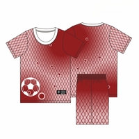 Setelan Jersey Sepak Bola Performa Tinggi |   Cetak Transfer Panas Kustom 100% Poliester Unisex Celana Pendek Penyerap Keringat Bernapas Cepat Kering