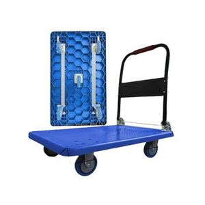 Chariot à plateforme pliable en acier industriel à quatre roues en gros, capacité de charge de 500 kg, OEM, excellentes performances, chariot à main - Product Image 4