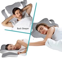 Oreiller Ergonomique Orthopédique en Mousse à Mémoire de Forme, Modèle Marin, pour Soulagement Efficace des Douleurs Cervicales