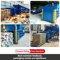 Prensa Hidráulica Horizontal Totalmente Automática de 5-8 Toneladas por Hora, Prensa de Reciclaje de Cartón y Papel de Desecho Ajustable de 200-1000 kg