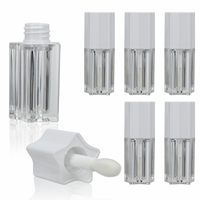 Tubes de brillant à lèvres en plastique blanc, noir, rose, en forme d'étoile, 5 ml (0,17 oz), avec applicateur épais pour conteneur de brillant à lèvres DIY