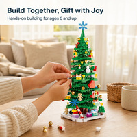 Ensemble de blocs de construction en plastique pour arbre de Noël, 869 pièces, modèle d'ornement DIY, mini briques, décoration de Noël, cadeau pour les enfants de 7 à 14 ans