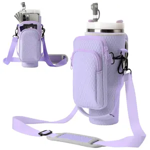 2024 뜨거운 판매 40 OZ 네오프렌 물병 슬리브 조정 가능한 스트랩 물병 커버 휴대 전화 가방