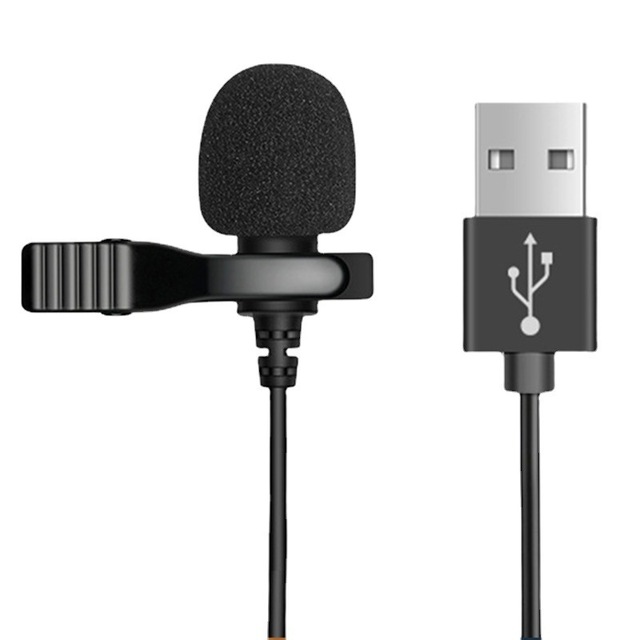 Customize logo USB Mini Lavalier Microphone Live Recording Conference Record 1.5m Wired Computer Laptop Microphone