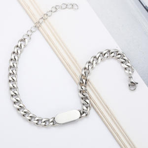 Pulsera de Cadena Curva, Accesorios de Moda Estilo Hip-Hop, Acabado Pulido de Alta Calidad, No se Desvanece, Certificación CE, Joyería para Hombre, Regalo - Product Image 4