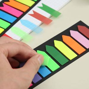 Multi-Color Combination PET Translucent <b>Sticky</b> <b>Notes</b> Fluorescent Strip Index Tabs Student Arrow Labels Back-to-School Memo - Product Image 5