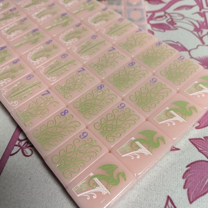 Tuiles de Mahjong en Acrylique Rose Clair de Luxe 36mm, Motif Joker Ville de <span class=keywords><strong>Paris</strong></span>, Écologiques et Portables, Stock d'Usine - Product Image 3