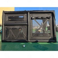 Tente de camping gonflable à deux étages, trois pièces, avec panneaux amovibles à fermeture éclair, résistante au vent, pour toutes les saisons, abri de glamping en plein air