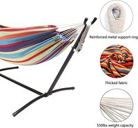 Workpro — Double hamac réglable, lit-balançoire de Camping en acier inoxydable, avec support de tuyau en fer