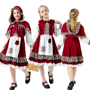 Robe à capuche <span class=keywords><strong>de</strong></span> demoiselle d'honneur pour ferme rurale, costume <span class=keywords><strong>de</strong></span> Jeune Renard <span class=keywords><strong>rouge</strong></span> assorti pour adultes et enfants, idéal pour les jeux <span class=keywords><strong>de</strong></span> rô<span class=keywords><strong>le</strong></span> sur scène - Product Image 2