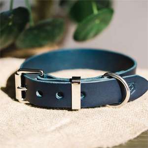 Entrenamiento de perros de caza de cuero Logotipo grabado Tamaño personalizado S M L <span class=keywords><strong>Collar</strong></span> cómodo para caminar con mascotas - Product Image 1