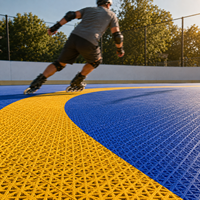 Surface de patinoire à roulettes toutes saisons en dalles perforées en PP pour les centres de villégiature en plein air, les parcs et les installations communautaires