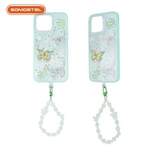 เคสโทรศัพท์มือถือลายดอกไม้ ประดับกลิตเตอร์อีพ็อกซี่ พร้อมสายคล้องมือ สำหรับ iPhone 17 16 15 14 13 ลดราคา - Product Image 4