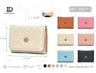 Portafoglio da Donna a Tre Pieghe, 7 Pollici, in Pelle Sintetica in Microfibra, Chiusura con Cerniera, Stile Semplice - Product Image 1