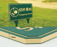Signe d'orientation en HDPE laminé bicolore de 1cm d'épaisseur, vert et beige, gravé Next Tee Arrow Marker for Golf Course Park or Trail