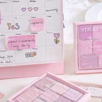 Zao Mo Square China Sticky Notes Starlight Coral Series Eyeshadow Palette Memo Pad Reusable Adhesive Student Index Tabs