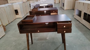 Top Selling Modern Retro Black Marble Nail Salon Furniture Portable Nail <b>Desk</b> Table Manicure Table <b>Large</b> Storage for Living Room - Product Image 2