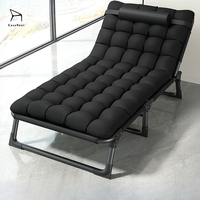 Lit pliant en tissu avec cadre en acier, portable, pour le bureau, la chambre à coucher, le repos